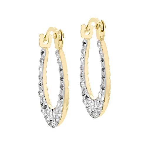 Créoles or jaune 9 ct Carissima boucles d'oreilles ovales le cadeau idéal pour elle