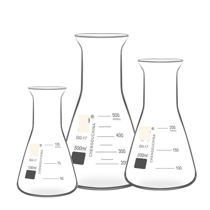 Szklana kolba do laboratorium, 1 szt. 50 ml 1000 w kształcie trąbki przezroczysta trójkątna szklana stożkowa(1000ml)