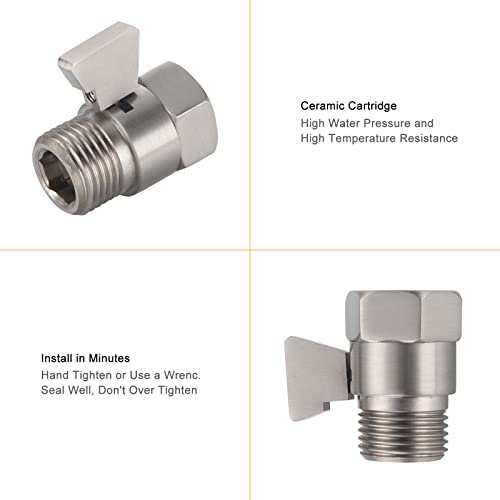 Chuangtim Shower Shut Off Valve, Brass G1/2“ Water Flow Control Valve For Shower Head And Handheld, Water Pressure Regulator Replacement For Shower System, Brushed Nickel #TOP5