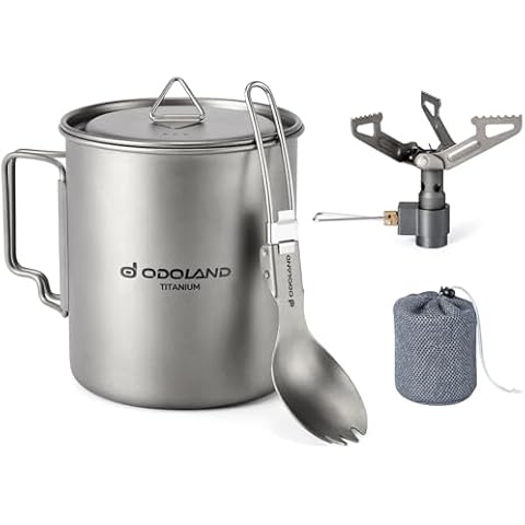 Odoland Titanium Camping Cookware Set Cover
