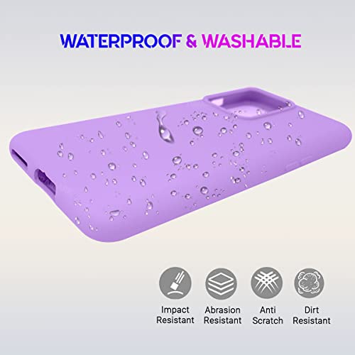 Image of LIRAMARK Liquid Silicone Soft Back Cover Case for OnePlus Nord 2T 5G / 1+Nord 2T 5G (Lavender)