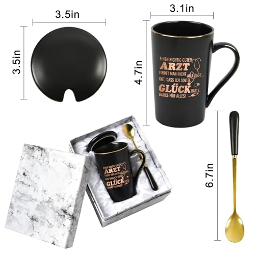 Joymaking Dankeschön Geschenke Arzt Tasse mit Spruch - Einen richtig guten Arzt findet man nicht alle Tage lustige Kaffetasse Geschenk für Ärzt, 400ml Schwarz