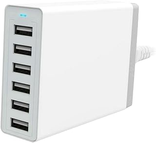 UKCOCO Carregador USB 6 Adaptador USB Carregador USB A Adaptador USB Estação De Carregamento USB Carregador De Porta Estação De Carregamento De Telefone Celular Escritório Branco