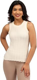 BlissClub Move All Day Rib Tank Top | 100% Cotton | High Neck | Ribbed Fabric | Snug fit | Breathable Price In India