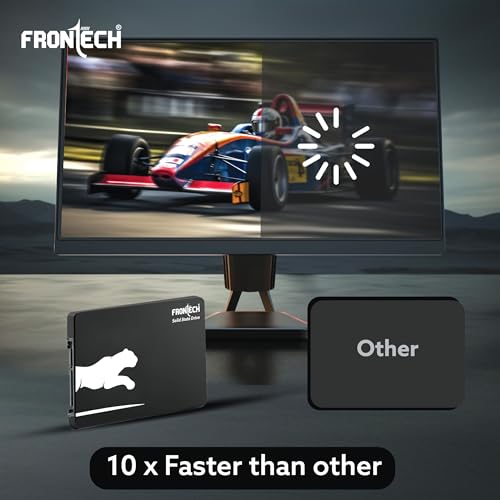 Image of FRONTECH 512GB Internal SSD, 2.5 SATA, TLC+SMI, Low Energy Consumption, Ultra Fast with Read /Write Speed Upto 500 /480 Mbps, (SSD-0015, Black & White)