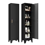 YAUWOH White Narrow Metal Storage Cabinet, Tall...