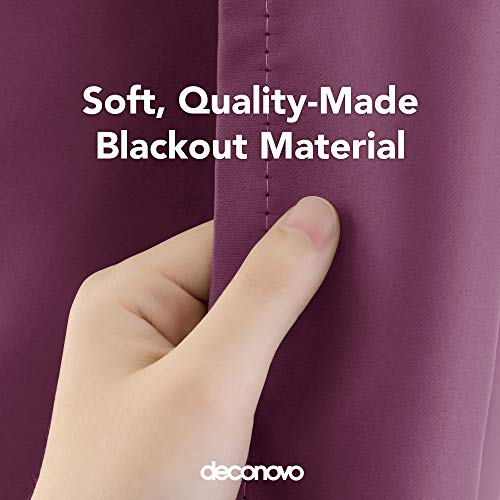 Image of Deconovo 1 Panel Blackout Drape Wide Width Grommet Bedroom Curtains for Windows, 100W X 84L, Super Pink