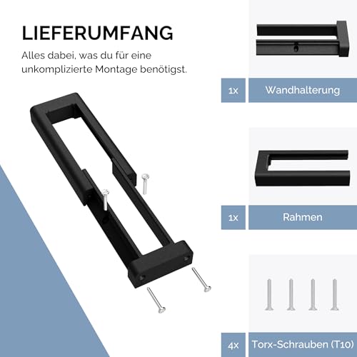 Cleverstation Wandhalterung - passend für Nuki Keypad 2 Türschloss mit Fingerabdruck, Fingerprint Türöffner Halter, Türschloss Smart Halterung (Schwarz)