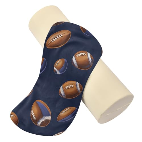 Kigai American Footballs Cervical Pillow for Neck Pain Relief Neck Roll Memory Foam Bolster Pillow for Legs Bed Head Back Sleeping Support