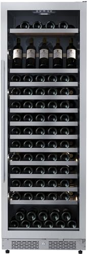 Avallon AWC243TSZRH 24 Inch Wide 150 Bottle Capacity Built-In or Free Standing Wine Cooler with Wood Shelves, Child Lock, Door Alarm and Door Lock - Right Hinged - Stainless Steel