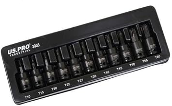 11PC 3/8" DR Impact Torx Star Bit Sockets Set T10 - T60 3933