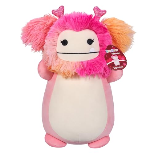 Image of Squishmallows HugMees Original 14-Inch Caparinne Pink Bigfoot with Heart Headband - Ultrasoft Official Jazwares Large Plush