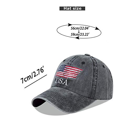 Image of LANGZHEN Unisex Baseball Cap 100% Cotton Fits Men Women Washed Denim Adjustable Dad Hat