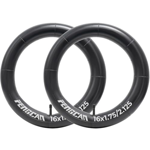 16x1.75/1.95/2.0/2.10/2.125 Bike Tubes 16 Replacement Bicycle Tubes (2 PCS) Reliable 16 x 1.75-2.125 Bike Inner Tubes AV32mm Schrader Valve for City/Road/Kids/Mountain Cycling Scenarios