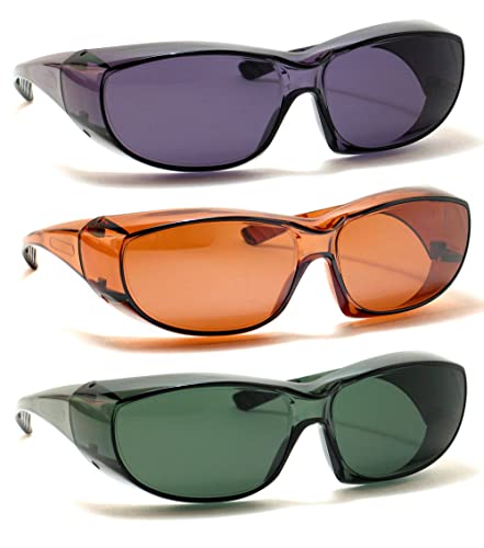 Calabria Unisex Fitover Safety Glasses with Tinted Lenses | Fit Over Eyeglasses | Blue Light &amp; UV Protection Glasses