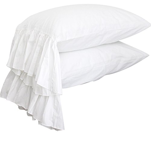 Queen's House White Pillowcases King Size Set Of 2-Style G #TOP1