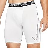 nike pro dri-fit - pantaloncini lunghi da uomo, bianco/nero/nero, m