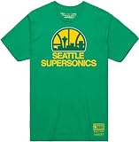 Mitchell & Ness Men's Seattle Supersonics MVP Short Sleeve Graphic Tee (US, Alpha, X-Large, Regular, Regular, Green)