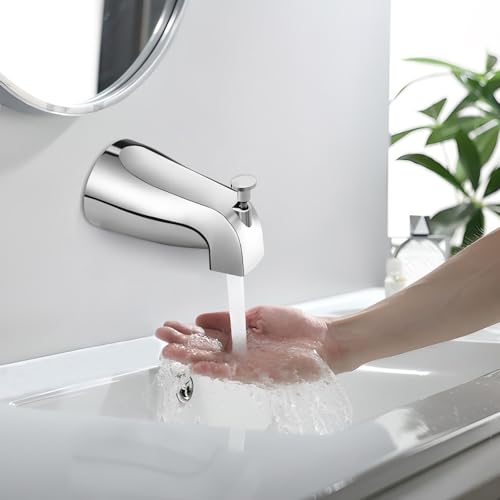 2 x Metall-Wannenauslauf mit Umsteller, Umsteller, Wannenauslauf, Badewannenauslauf, Badewannenauslauf, Badewannen-Wasserhahn-Ersatz, Badewannenauslauf mit Umsteller (2)