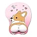 Moptmos 3D Mouse Pad Ergonomic Mouse Pad with Gel Wrist Rest Support Anime Corgi Butt Mouse Pad for Computer, Laptop, Home & Office (Pink)