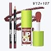 Set de 2 labiales: gloss y delineador, tono Rosewood Nude, efecto retro y voluminizador 8