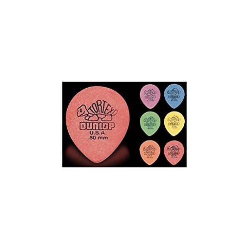 Médiators Tortex Teardrop Jim Dunlop 0,6 mm orange en lot de 72 pièces pour guitare