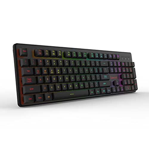 Redragon K509 Pro Wireless Gaming Keyboard, 2.4G And Bluetooth Keyboard, Rgb Backlit With 104 Low Profile Keys For Windows Pc (Black) #TOP1