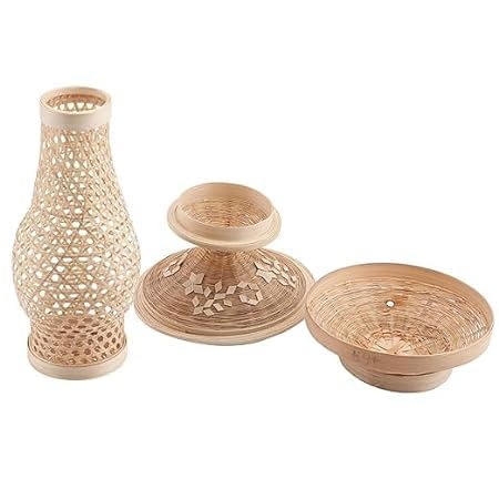 Image of Bamboo Made Fashionable Floor Lamp Shade | Bamboo shade lamp for Living Room /Bedroom /Bar /Garden /Office Etc. 7 X 38CM