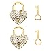 Housoutil 2pcs Mini Rhinestones Rhinestones Keyed Padlocks Diary Book Lock Heart Love Lock Rhinestones Love Locks with Keys Love Lock with Keys Rhinestones Heart Shaped Padlock