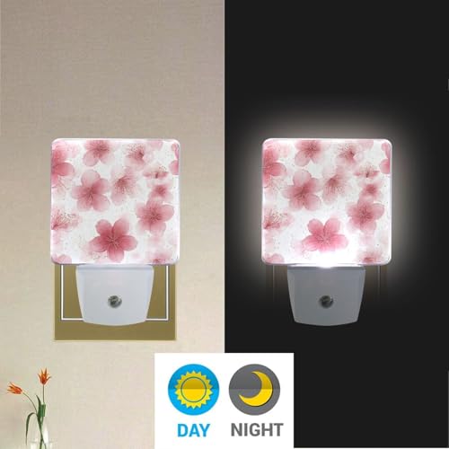 Lámpara de noche decorativa flores tono rosa miniatura 4