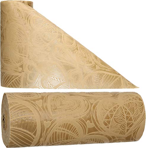 AmaCasa Tischläufer Herz Wasserabweisend | Lotoseffekt | 30cm/20m Beige | Dekorativ für Partys und andere Feierlichkeiten | Wiederverwendbar