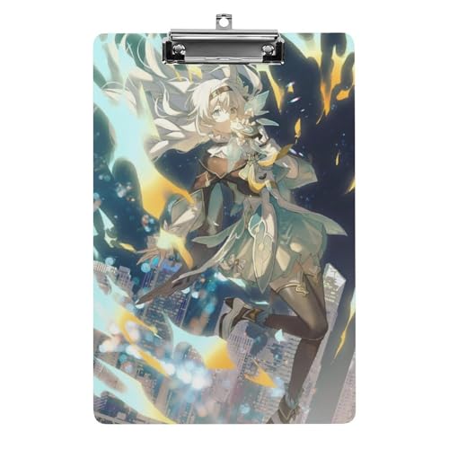 スターレイル ホタル クリップボード 用箋挟 クロス貼 A4 縦 ファイルバインダー ファイルボード クリップホルダー アクリル板 軽量 携帯便利 文房具 メタルクリップ付き A4用紙保持する 書類整理 会議パッド 学生 教師 オフィス用