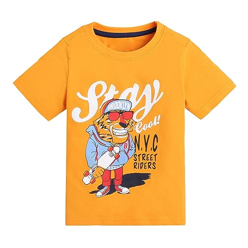 Image of Hopscotch Boy's Cotton Regular Fit T-Shirt