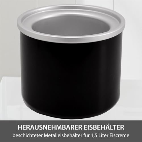 Gino Gelati Edelstahl Eismaschine Jinoria Speiseeismaschine Eiscreme Maschine, für Zuhause geeignet, einfache Bedienung, silber, 20,1 × 20,1 × 23,4 cm – Bild 8