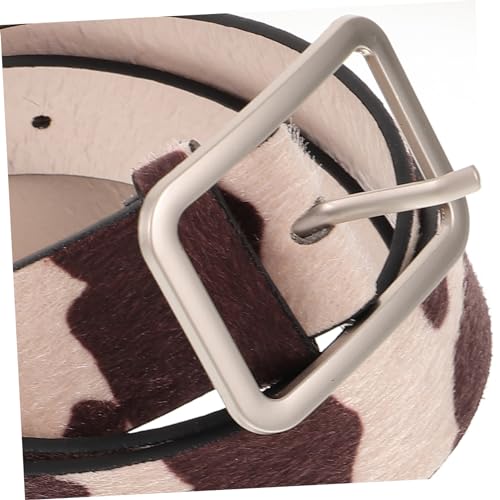 VALICLUD Cow Print Belt for Women Adjustable PU Western Style Jeans Belt Fashionable Faux Horsehair Design for Casual Wear3