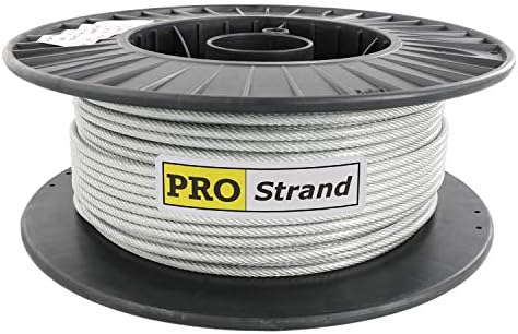 PRO Strand 1/8" x 200' Vinyl Coated Galvanized Cable Reel, 7x19 Strands Constructed Aircraft Cable, Heavy Duty