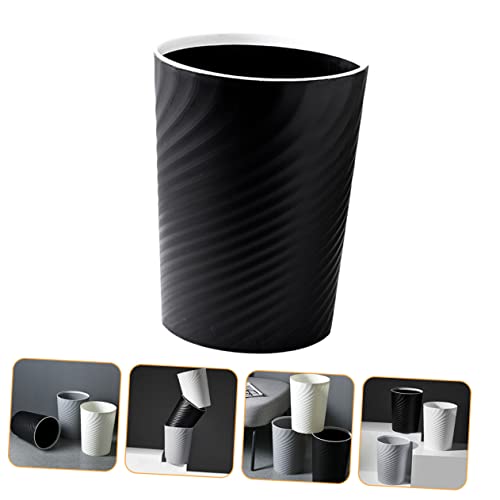 Caneca de basura rectangular de plástico negra miniatura 2