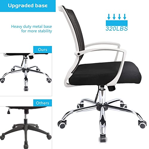 Furniwell Office Chair Home Office Desk Chair Mid Back Mesh Desk Chair Ergonomic Lumbar Support Computer Chair Swivel Rolling Task Chair With Armrest #TOP2