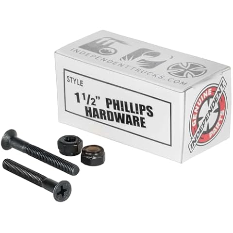 Independent Genuine Parts Cross Bolts Standard Phillips Skateboard Hardware (Black/Black, 1 1/2") Cover