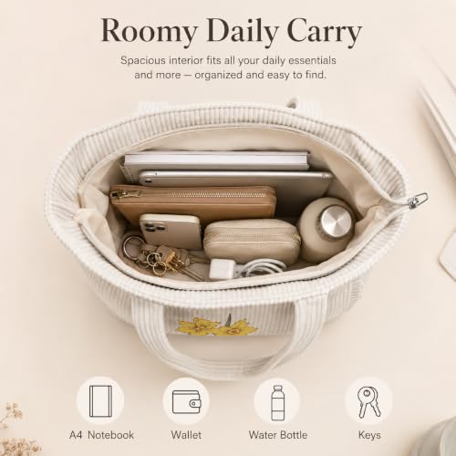 Bolso Tote de Pana para Mujer con Bolsillos miniatura 4