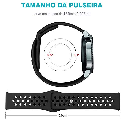 Pulseira 22mm Sport Total compatível com Samsung Galaxy Watch 3 45mm - Galaxy Watch 46mm - Gear S3 F