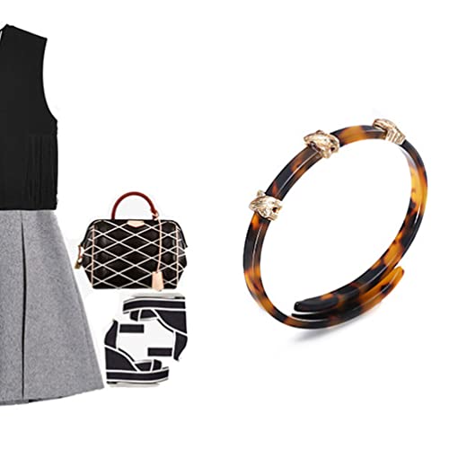 Ushobe Tortoise Shell Open Cuff Bangle Bracelet Colorful Acrylic Resin Leopard Cuff Bracelet Open Cuff Bracelet Statement Acrylic Resin Lucite Cuff Bracelet Minimalist Shell Adjustable Bangle #TOP4