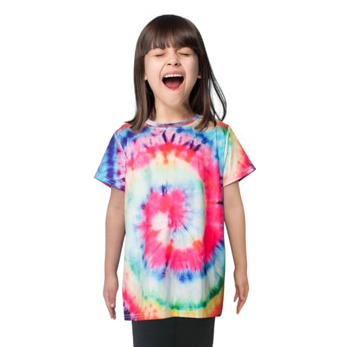 Image of Boys Tie Dye Shirts 3-12 Years Hippies Crewneck Kids Short Sleeve Tee | Boys Tie Dye Shirts