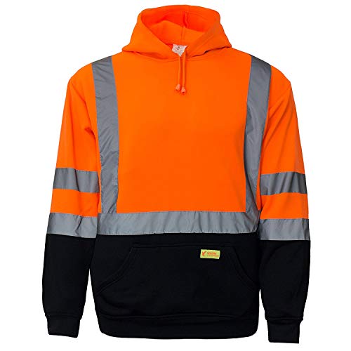 Class 3 High Visibility Sweatshirt, Hooded Pullover - H8311 Orange / 2Xl #TOP7