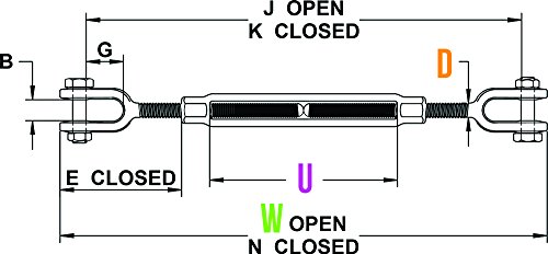 D5812JJTG, tensor galvanizado tipo quijada y quijada para aparejo miniatura 2