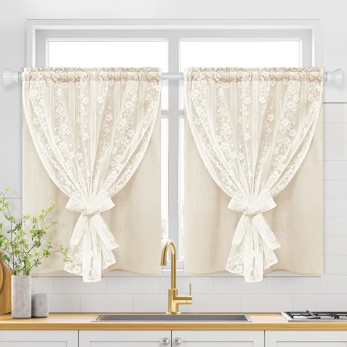 ASPMIZ Double Layered Linen Curtains
