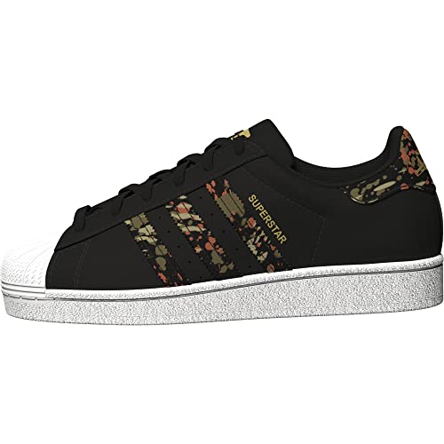 adidas Originals unisex-child Superstar Sneaker, Black/Black/Fox Orange, 6.5 Big Kid US