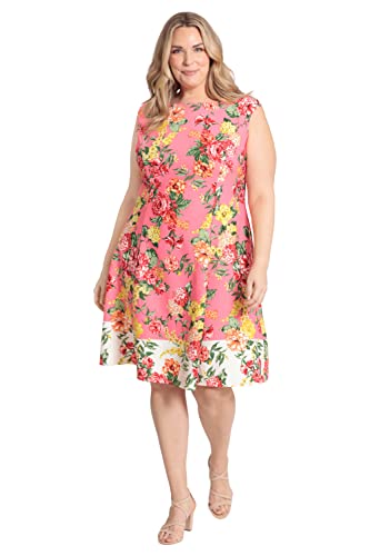 Image of London Times Womens Dresses Cap Sleeve Fit and Flare - Elegant Summer Cocktail Graduation Garden Party Wedding Guest Dress