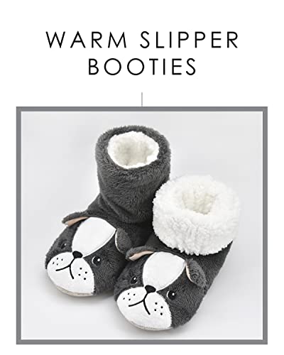 Dicuird Womens Slipper Socks Comfy&Warm Animal Non-Skid Bedroom Slipper Booties (Dog,8-10) #TOP4