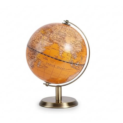 Vintage World Globe with Antique Bronze Stand